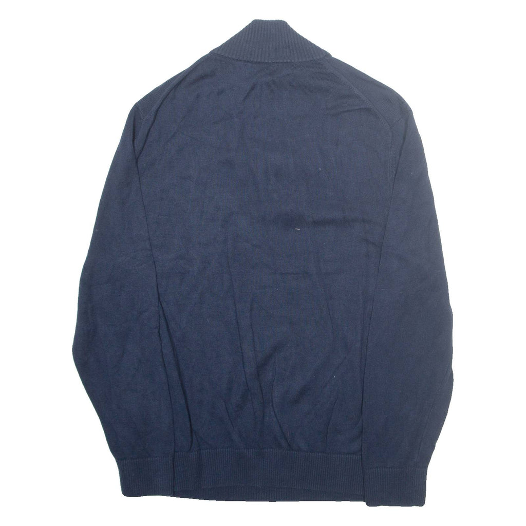 NAUTICA Mens Jumper Blue 1/4 Zip Tight Knit L