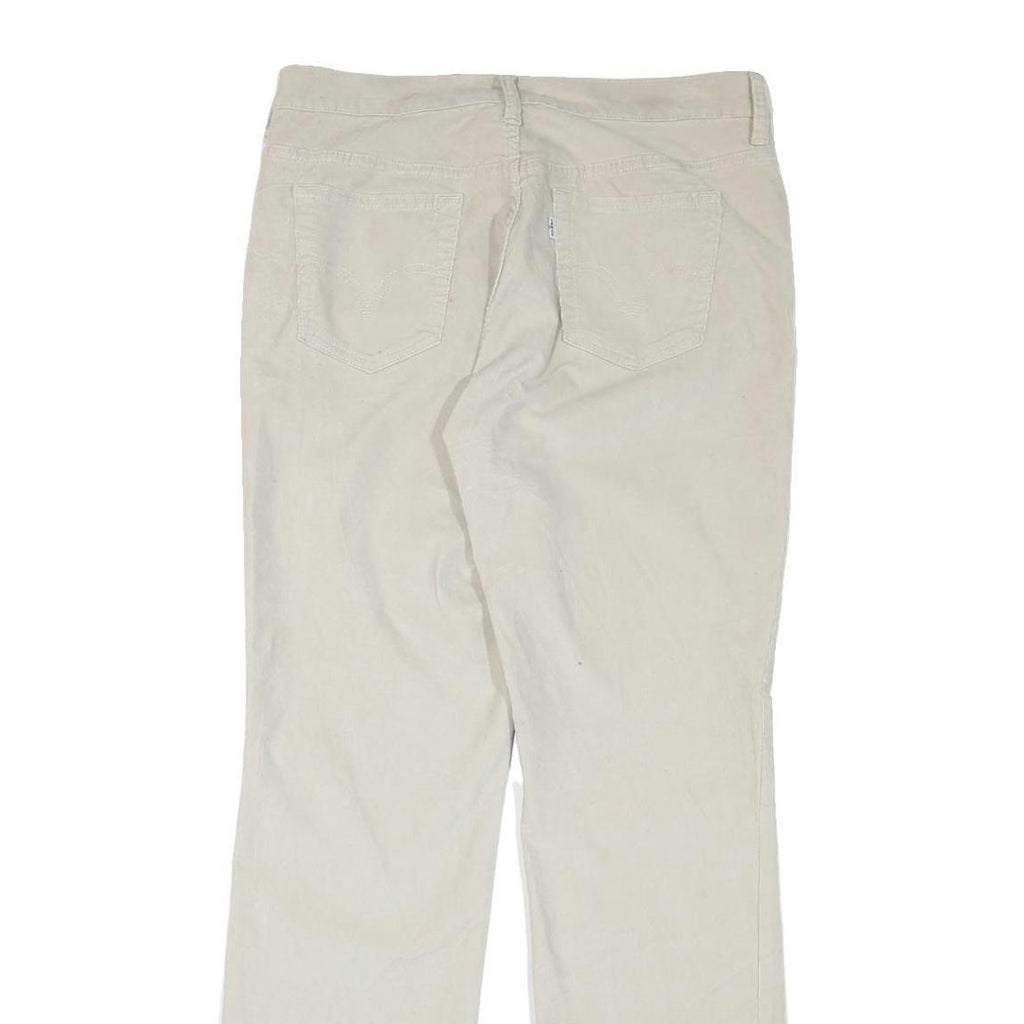 LEVI'S Womens Beige Cotton Blend Regular Straight Trousers W32 L32 Classic Zip