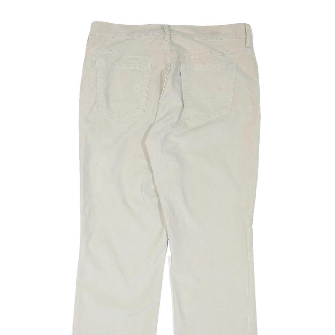 LEVI'S Womens Beige Cotton Blend Regular Straight Trousers W32 L32 Classic Zip
