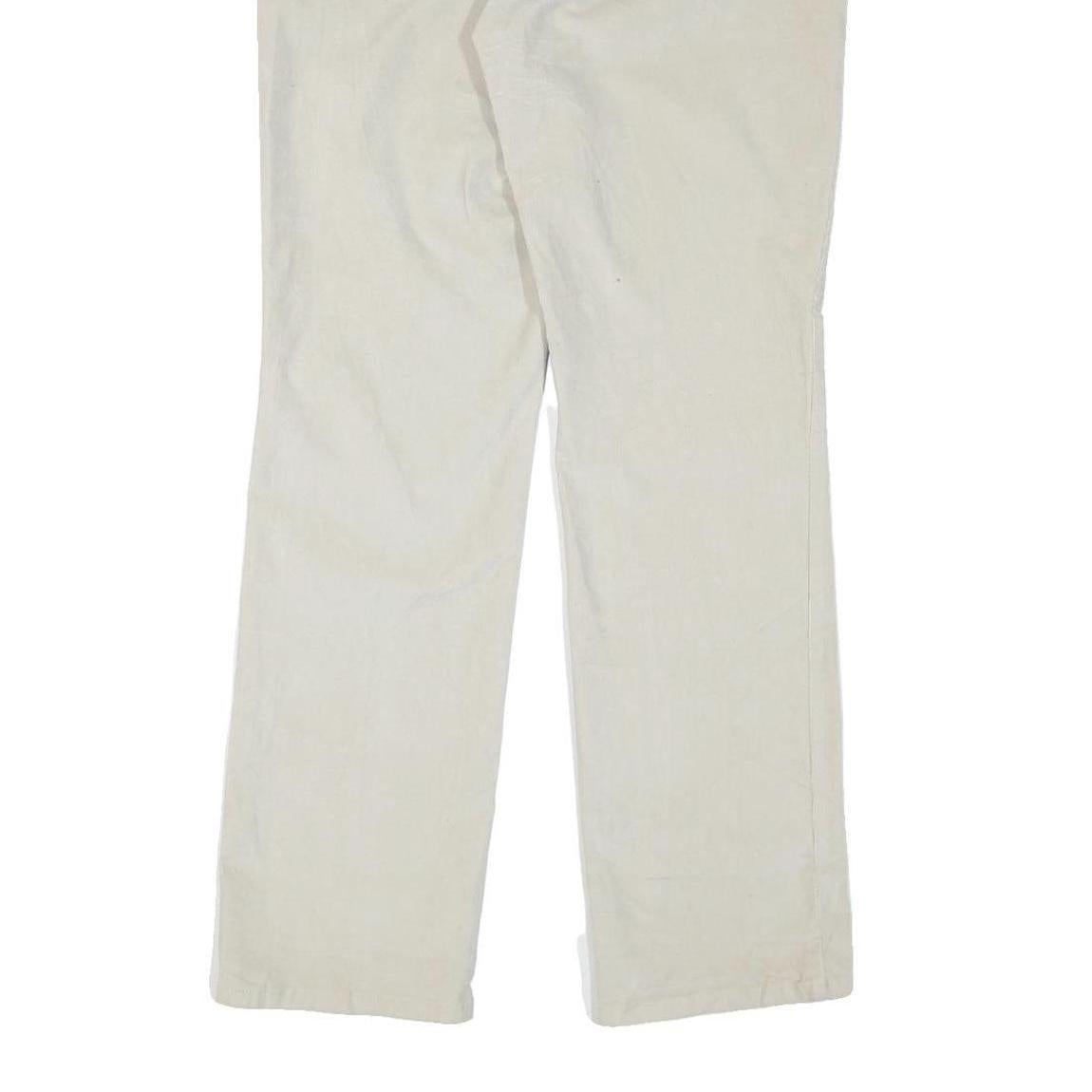 LEVI'S Womens Beige Cotton Blend Regular Straight Trousers W32 L32 Classic Zip
