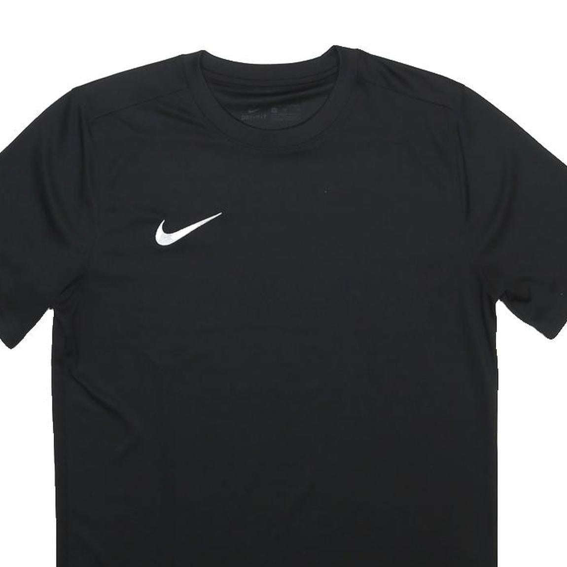 NIKE Mens Black Plain T-Shirt M Short Sleeve Crew Neck Sportswear