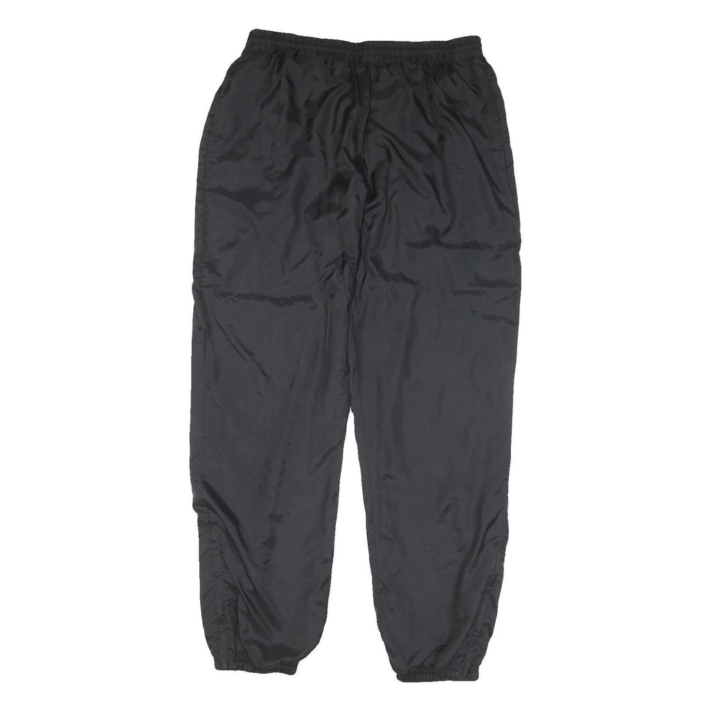 REEBOK Mens Joggers Black L W32 L33 Elastic Waist Polyester Blend Activewear