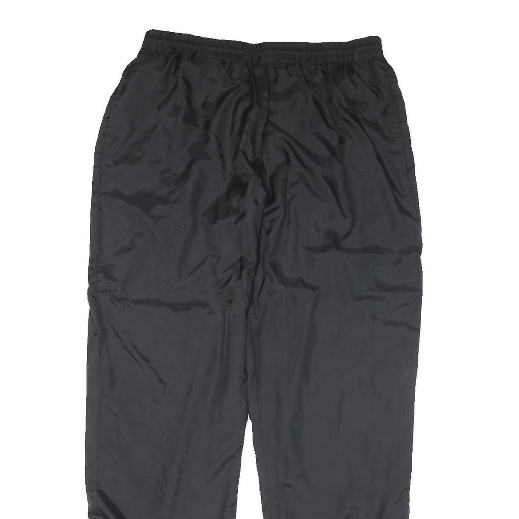 REEBOK Mens Joggers Black L W32 L33 Elastic Waist Polyester Blend Activewear