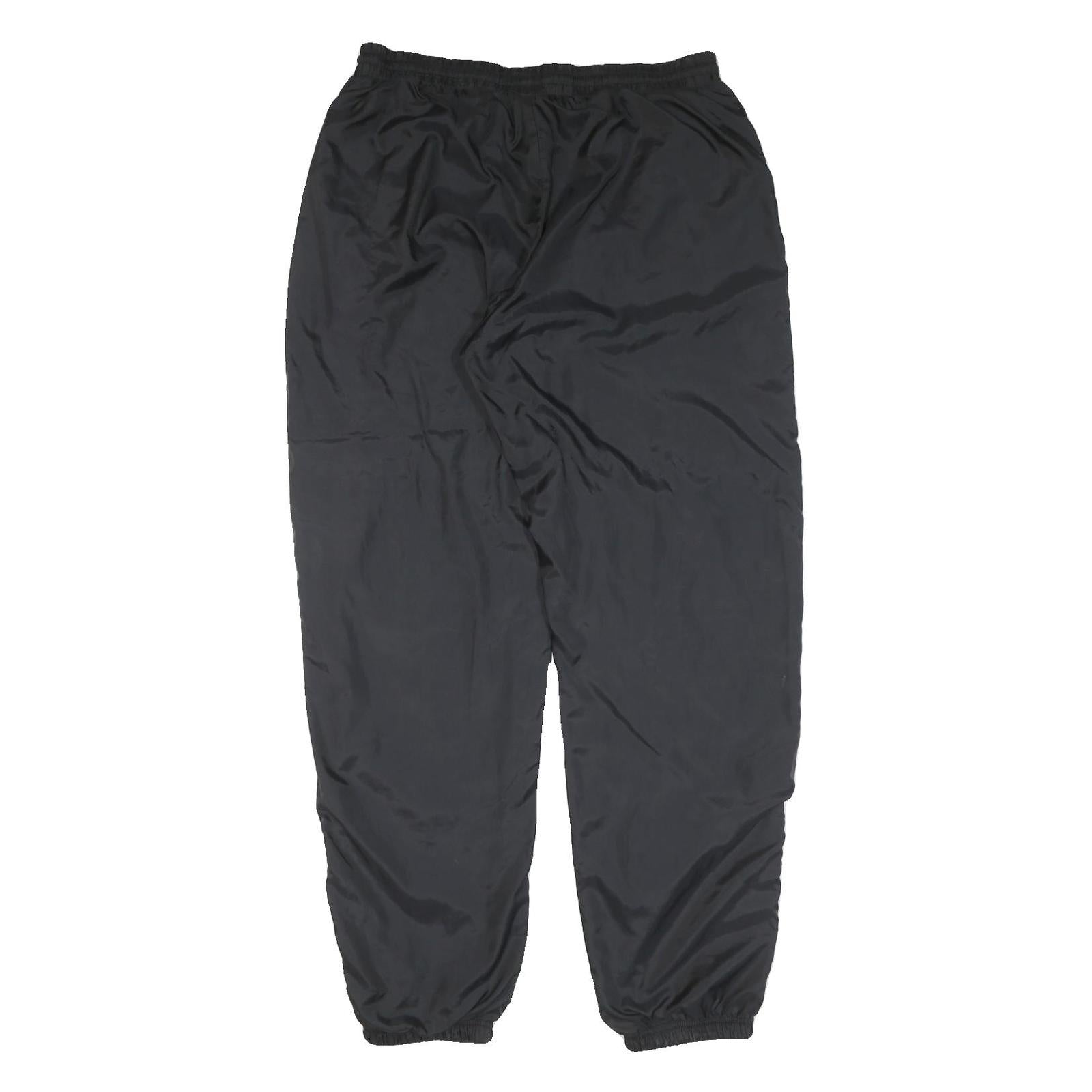 REEBOK Mens Joggers Black L W32 L33 Elastic Waist Polyester Blend Activewear