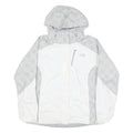 THE NORTH FACE Womens Grey & White Printed Outdoor Jacket L Polyester Blend Zip