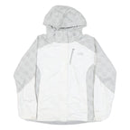 THE NORTH FACE Womens Grey & White Printed Outdoor Jacket L Polyester Blend Zip