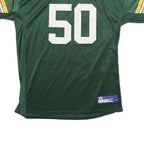 REEBOK Mens Green Polyester Football T-Shirt 2XL Short Sleeve V-Neck Sportswear