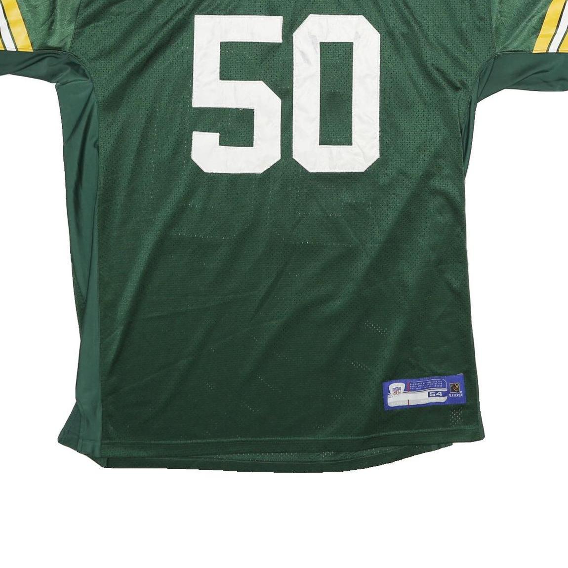 REEBOK Mens Green Polyester Football T-Shirt 2XL Short Sleeve V-Neck Sportswear