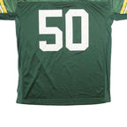 REEBOK Mens Green Polyester Football T-Shirt 2XL Short Sleeve V-Neck Sportswear