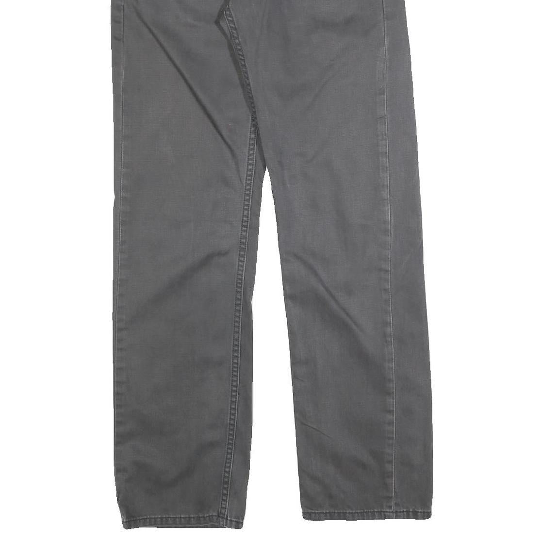 LEVI'S Mens Regular Fit Grey Cotton Blend Trousers W29 L32 Zip Closure Casual