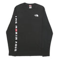 THE NORTH FACE Mens Black S Long Sleeve Crew Neck Branded Logo Cotton T-Shirt