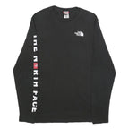 THE NORTH FACE Mens Black S Long Sleeve Crew Neck Branded Logo Cotton T-Shirt