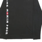 THE NORTH FACE Mens Black S Long Sleeve Crew Neck Branded Logo Cotton T-Shirt