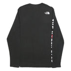 THE NORTH FACE Mens Black S Long Sleeve Crew Neck Branded Logo Cotton T-Shirt