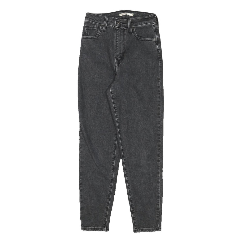 LEVI'S Womens Slim Black Denim Jeans W24 L26 Zip Closure Stylish