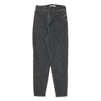 LEVI'S Womens Slim Black Denim Jeans W24 L26 Zip Closure Stylish