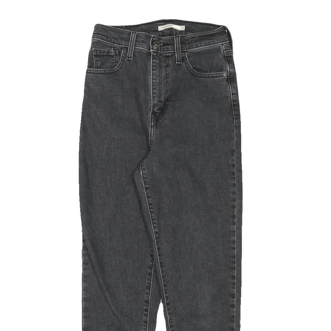 LEVI'S Womens Slim Black Denim Jeans W24 L26 Zip Closure Stylish