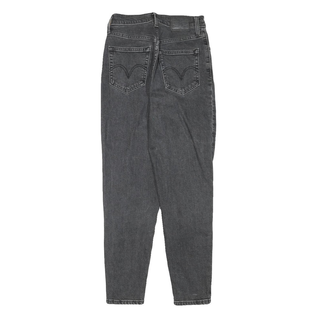 LEVI'S Womens Slim Black Denim Jeans W24 L26 Zip Closure Stylish
