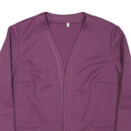 Womens Purple Plain Jacket M Polyester Regular Fit Long Sleeve No Hood
