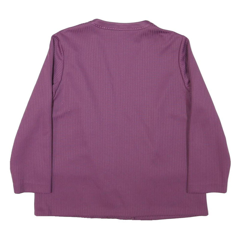 Womens Purple Plain Jacket M Polyester Regular Fit Long Sleeve No Hood