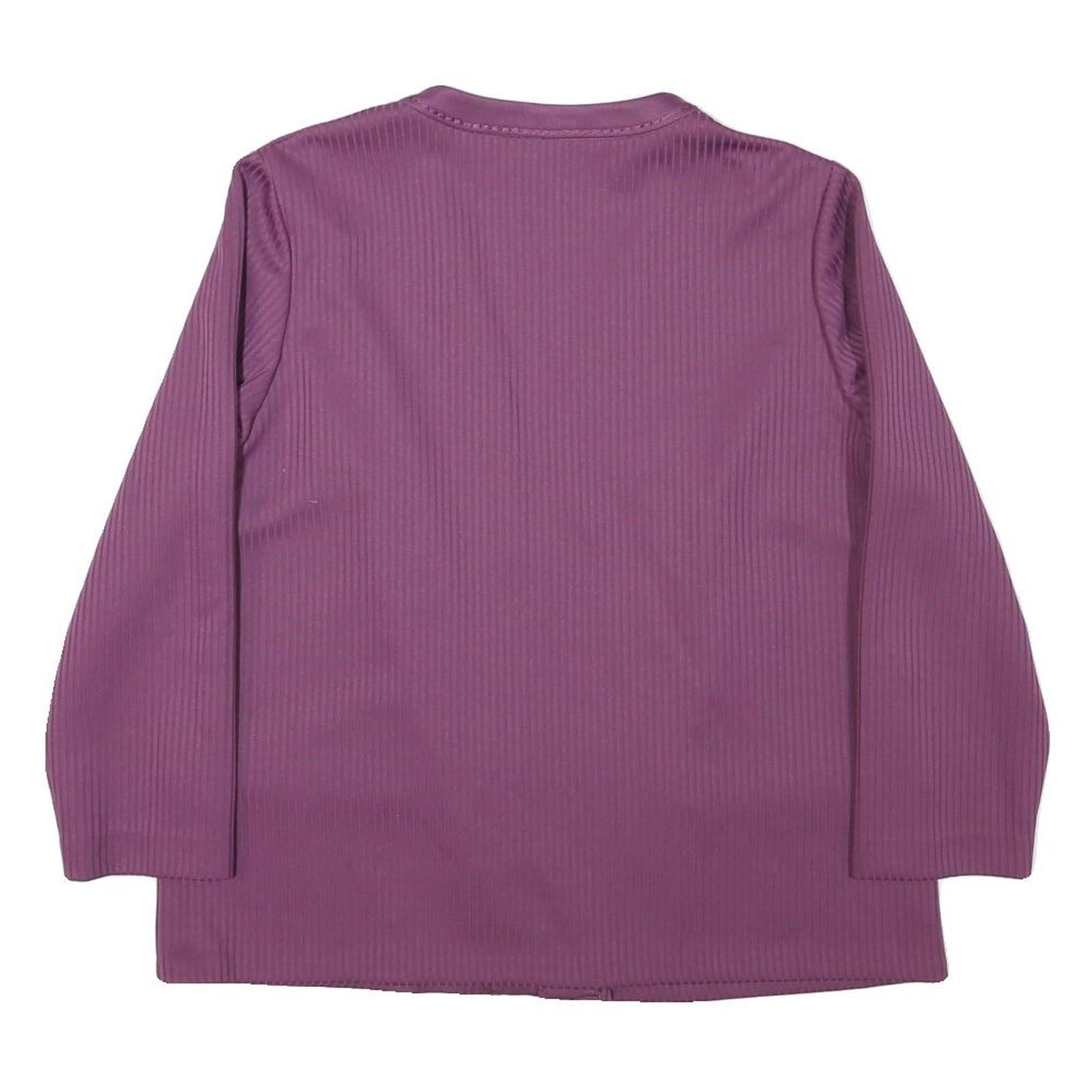 Womens Purple Plain Jacket M Polyester Regular Fit Long Sleeve No Hood