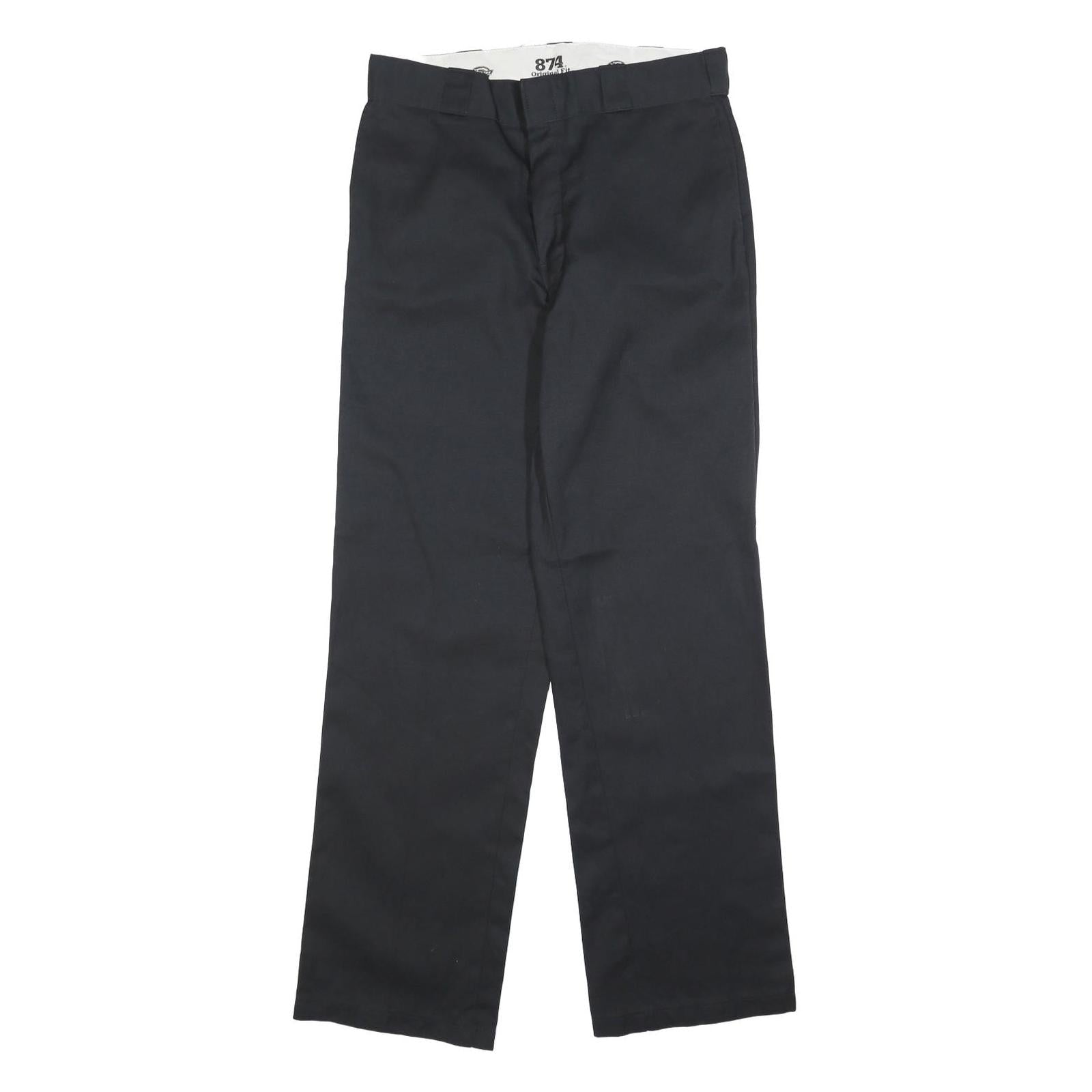 DICKIES Mens Regular Fit Black Cotton Blend Trousers W32 L32 Classic Workwear