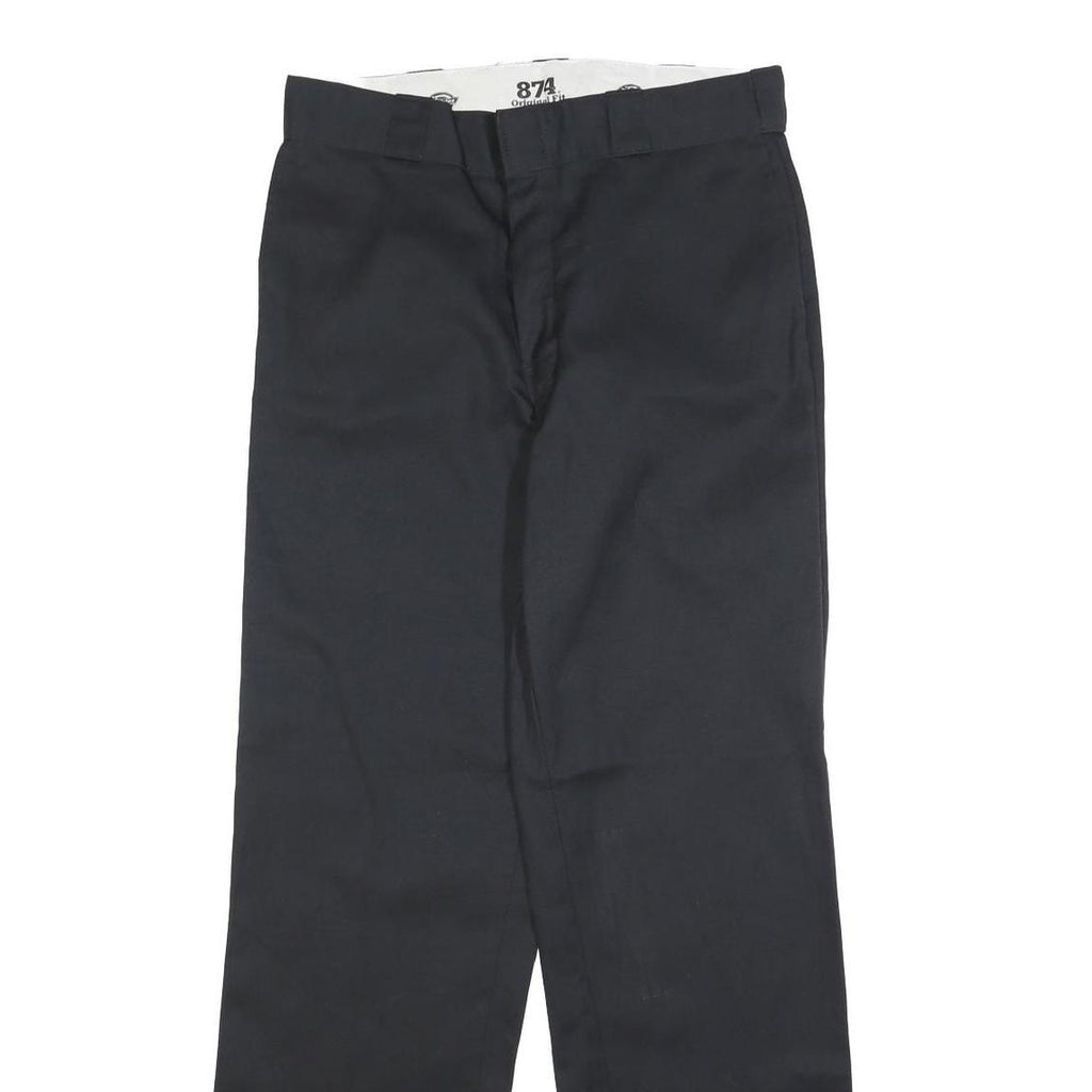 DICKIES Mens Regular Fit Black Cotton Blend Trousers W32 L32 Classic Workwear