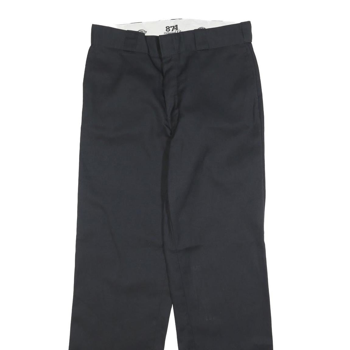 DICKIES Mens Regular Fit Black Cotton Blend Trousers W32 L32 Classic Workwear