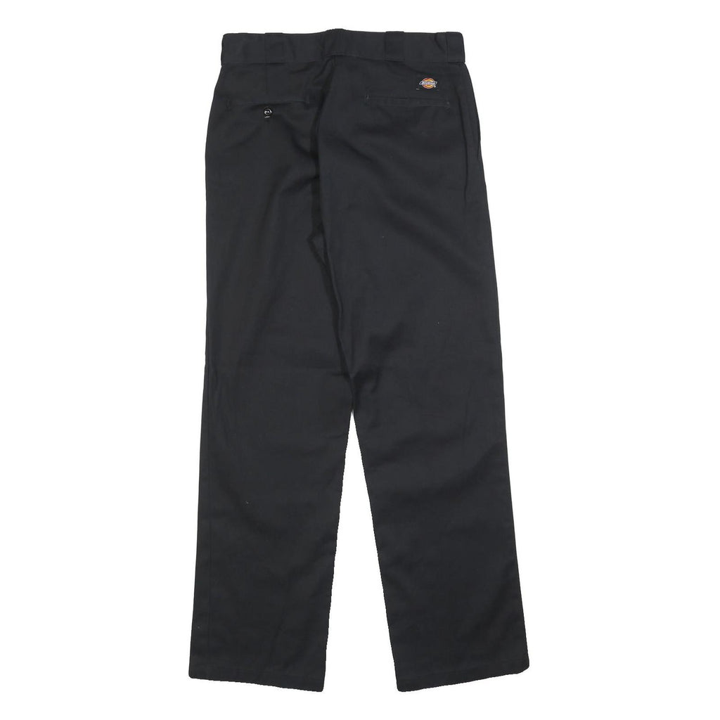DICKIES Mens Regular Fit Black Cotton Blend Trousers W32 L32 Classic Workwear