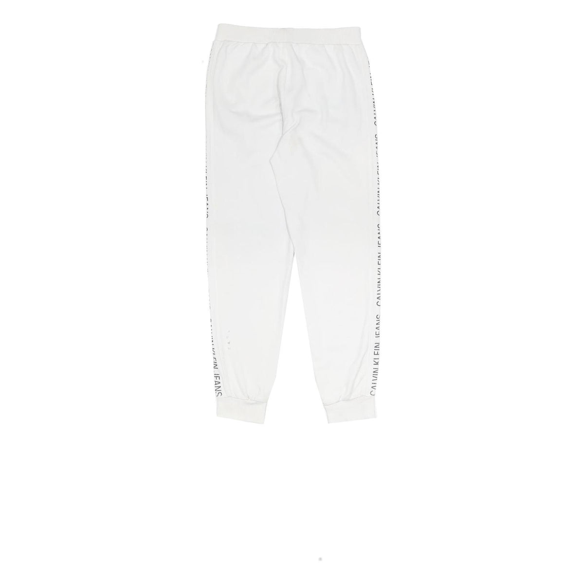 CALVIN KLEIN JEANS Mens Joggers White XS W26 L27 Cotton Blend Slim Tapered Logo
