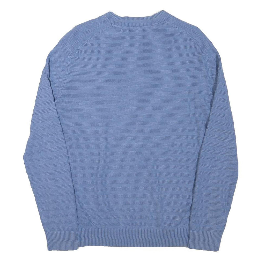 TED BAKER Mens Blue Patterned Plain Crew Neck Basic Knit Jumper M Cotton Blend