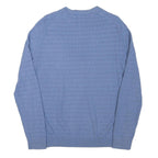 TED BAKER Mens Blue Patterned Plain Crew Neck Basic Knit Jumper M Cotton Blend