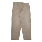 DICKIES Mens Cotton Blend Beige Regular Straight Leg Trousers W36 L32 Workwear