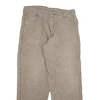 DICKIES Mens Cotton Blend Beige Regular Straight Leg Trousers W36 L32 Workwear