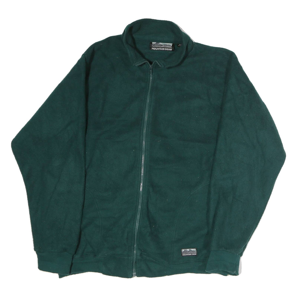 MOUNTAIN GEAR Mens Green Polyester Zip Jacket XL Fleece Outdoor Casual Warm