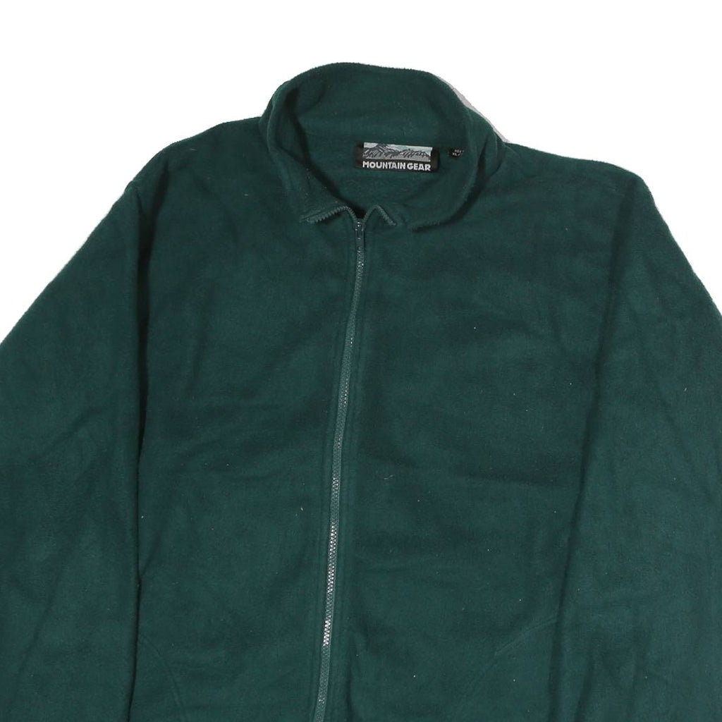 MOUNTAIN GEAR Mens Green Polyester Zip Jacket XL Fleece Outdoor Casual Warm