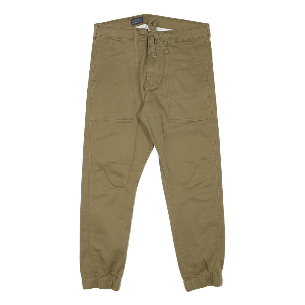 LEVI'S Mens Cotton Blend Khaki Slim Tapered Trousers W31 L26 Drawstring Casual