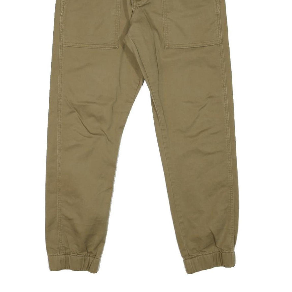 LEVI'S Mens Cotton Blend Khaki Slim Tapered Trousers W31 L26 Drawstring Casual