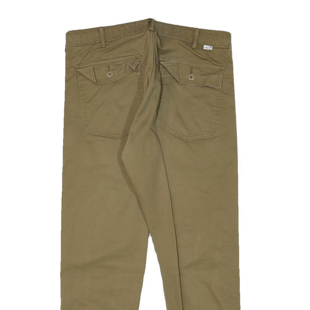 LEVI'S Mens Cotton Blend Khaki Slim Tapered Trousers W31 L26 Drawstring Casual