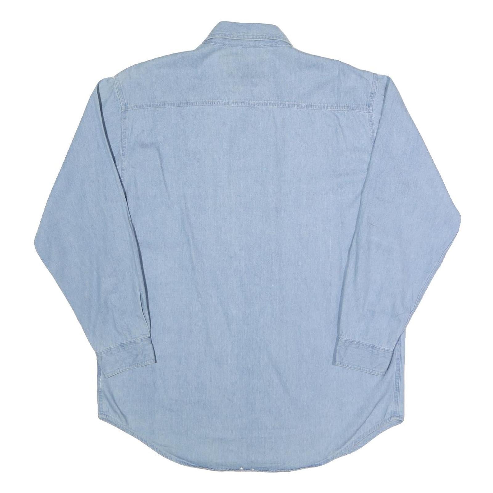 RIVIERA BLUES Mens Blue Cotton Shirt S Button-Down Collar Long Sleeve Casual
