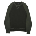 BANANA REPUBLIC Mens Black & Green Wool Blend Plain Crew Neck Basic Knit XL