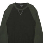 BANANA REPUBLIC Mens Black & Green Wool Blend Plain Crew Neck Basic Knit XL