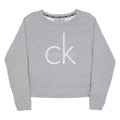 CALVIN KLEIN JEANS Cropped Womens Sweatshirt Grey Crew Neck M