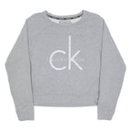 CALVIN KLEIN JEANS Cropped Womens Sweatshirt Grey Crew Neck M