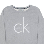 CALVIN KLEIN JEANS Cropped Womens Sweatshirt Grey Crew Neck M