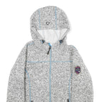 OCK Womens Grey Wool Blend Hooded Zip Jacket UK 12 Casual Wear Outdoor Layer