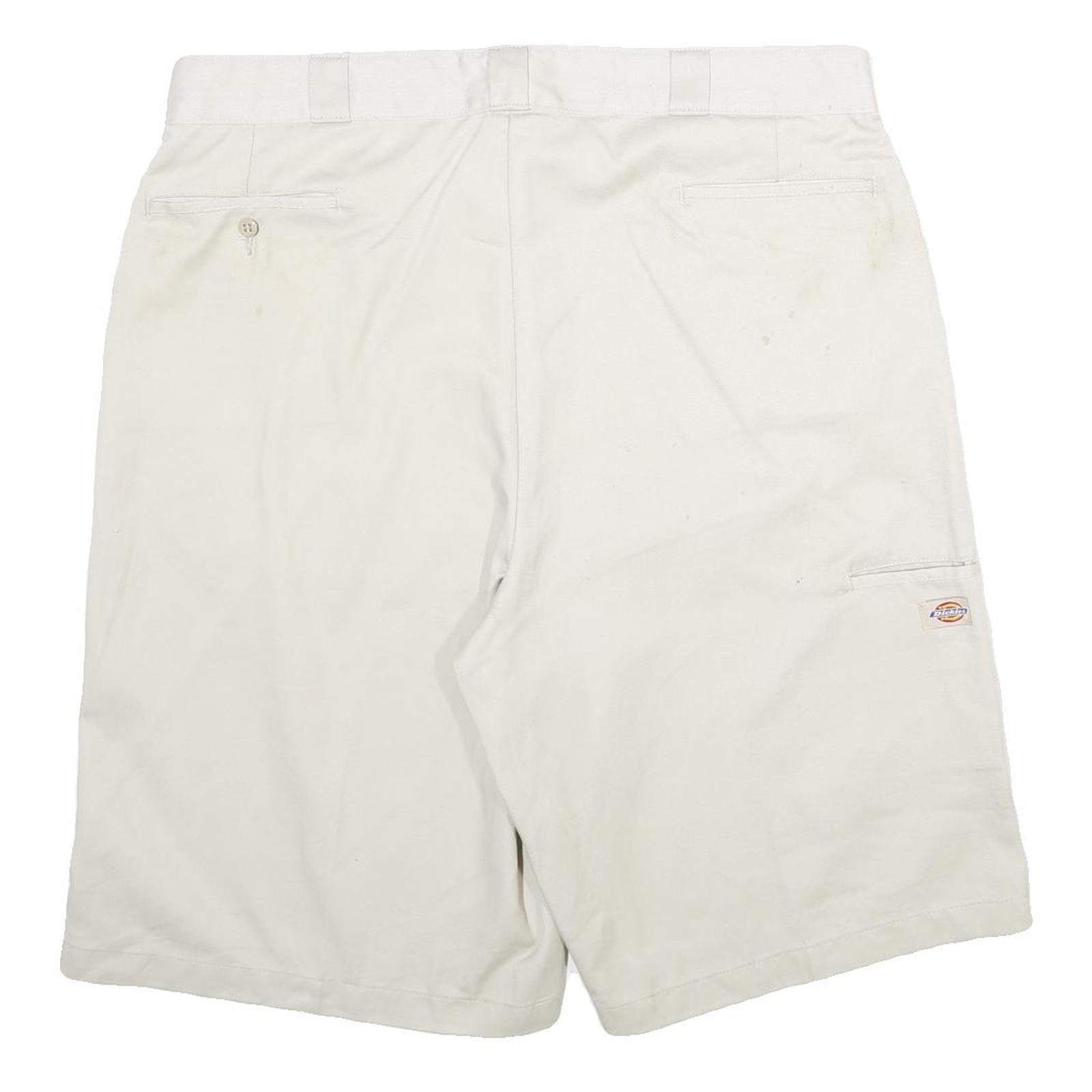 DICKIES Mens Shorts Beige Casual XL W40 Workwear Polyester Blend Logo