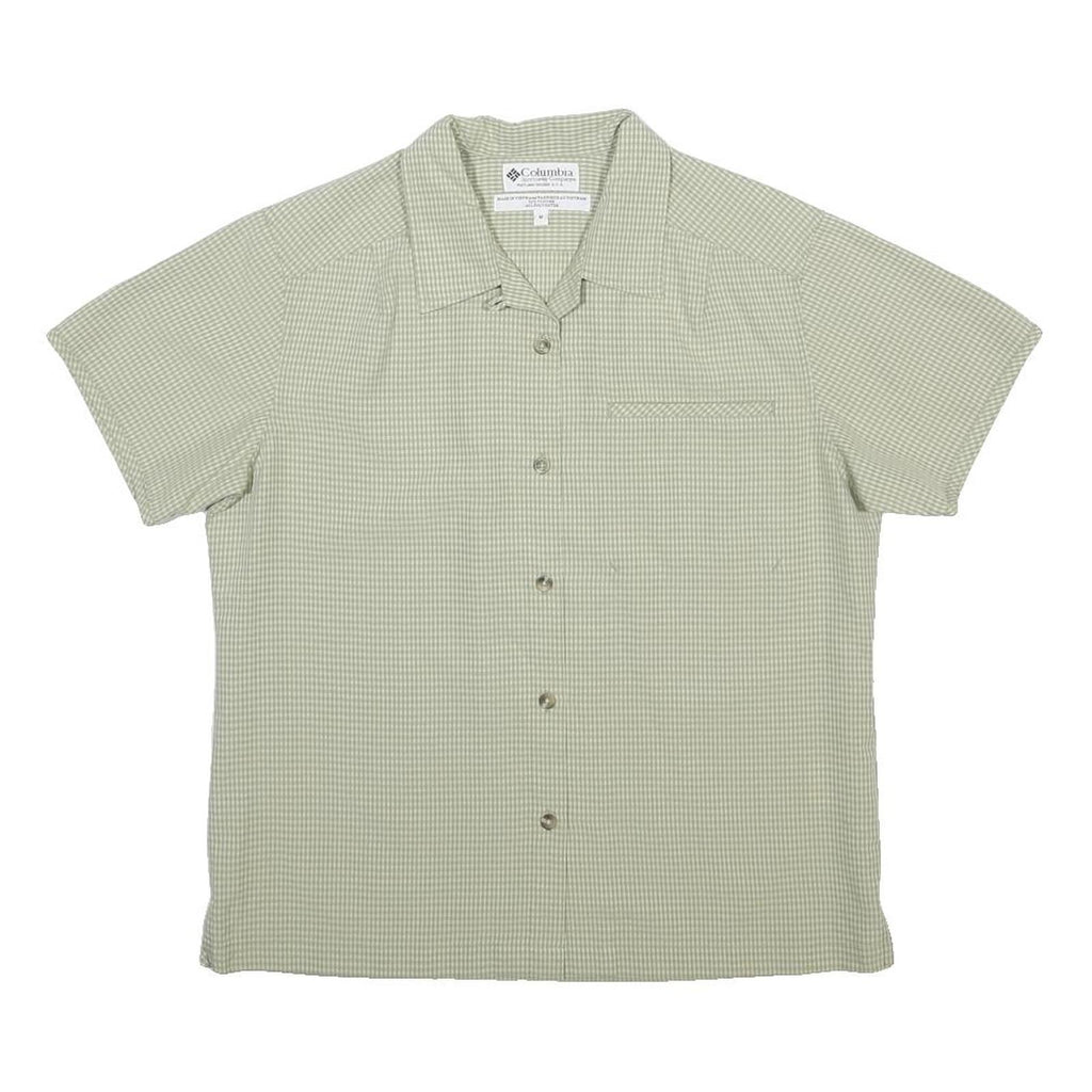 COLUMBIA Womens Green & White Check Shirt M Casual Outdoor Hiking Button Up