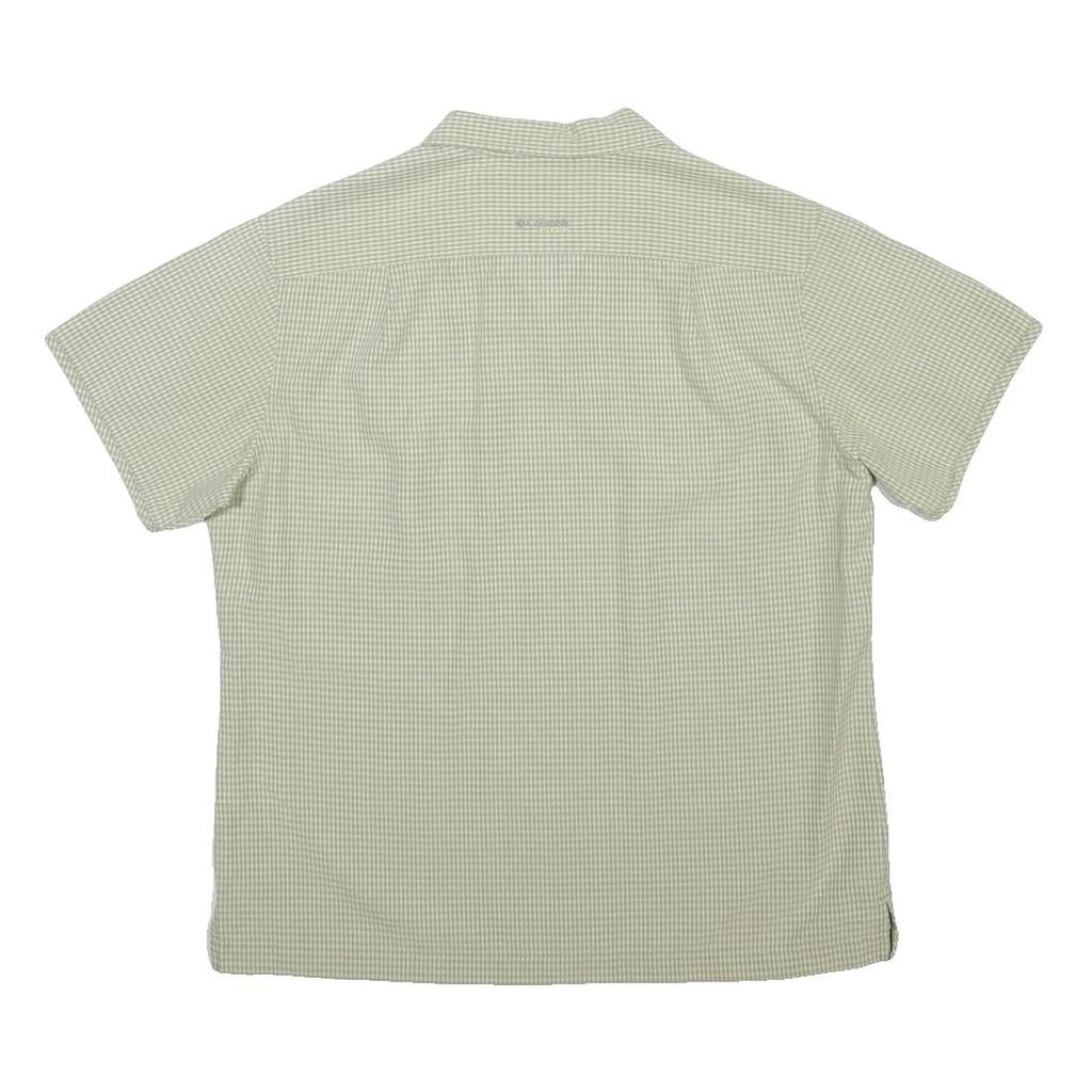 COLUMBIA Womens Green & White Check Shirt M Casual Outdoor Hiking Button Up