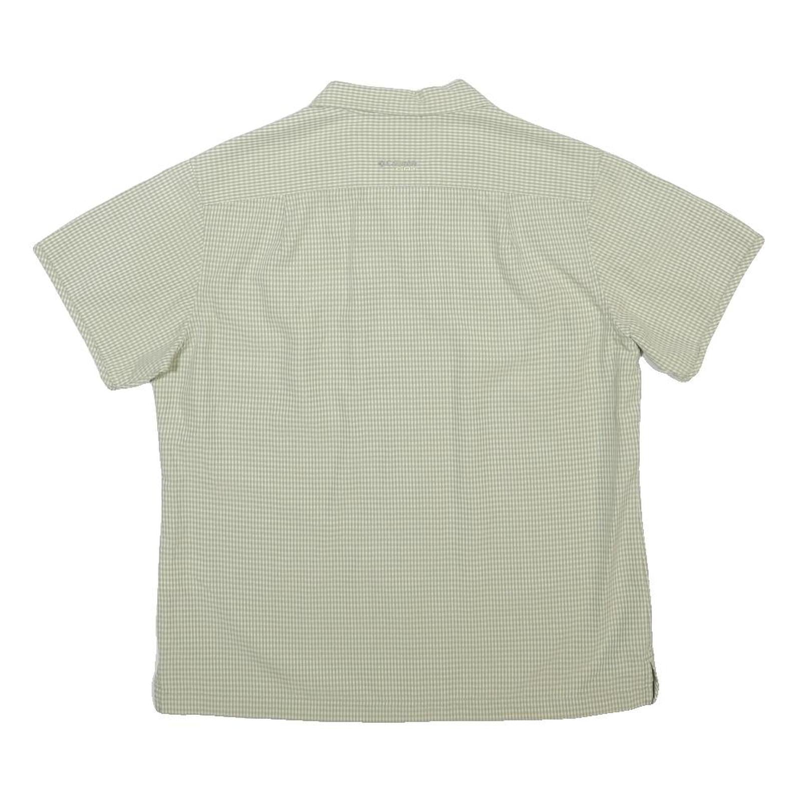 COLUMBIA Womens Green & White Check Shirt M Casual Outdoor Hiking Button Up